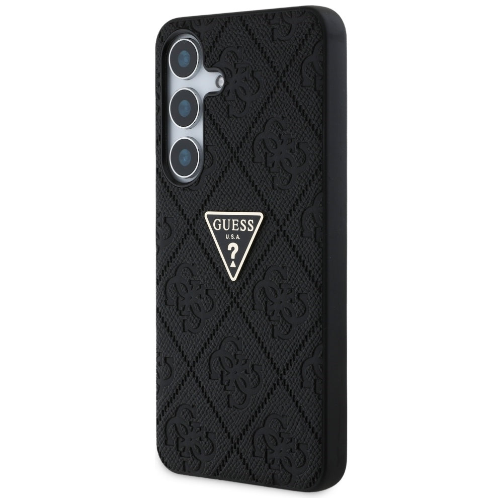 Θήκη για Samsung Galaxy S25 S931, Guess, Grained Hot Stamp 4G Triangle, Μαύρη