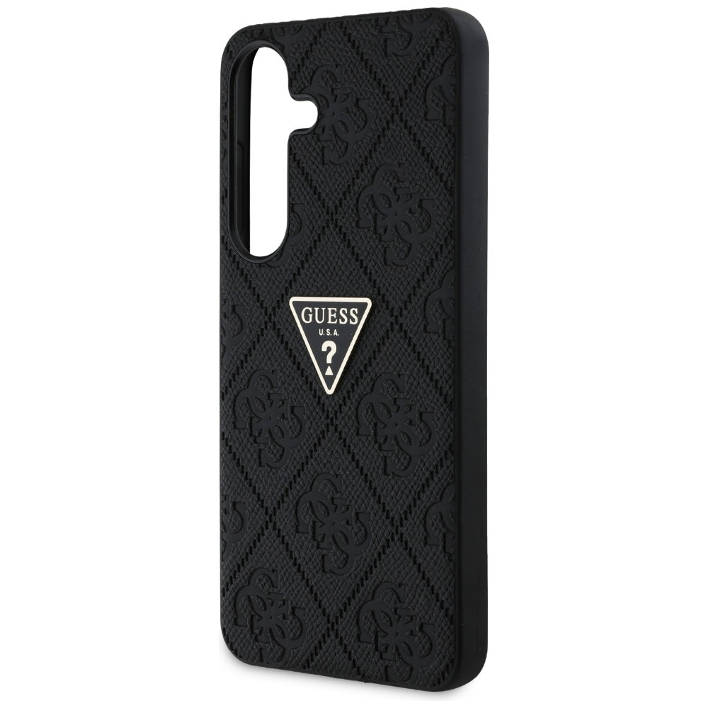 Θήκη για Samsung Galaxy S25 S931, Guess, Grained Hot Stamp 4G Triangle, Μαύρη
