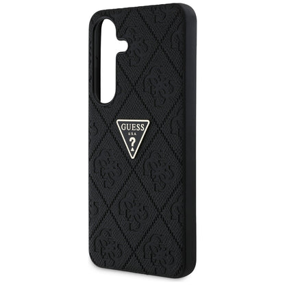 Θήκη για Samsung Galaxy S25 S931, Guess, Grained Hot Stamp 4G Triangle, Μαύρη