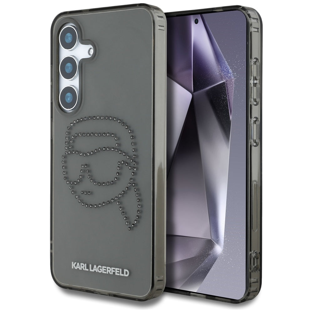 Θήκη για Samsung Galaxy S25 S931, Karl Lagerfeld, IML Rhinestones Karl's Head, Μαύρη