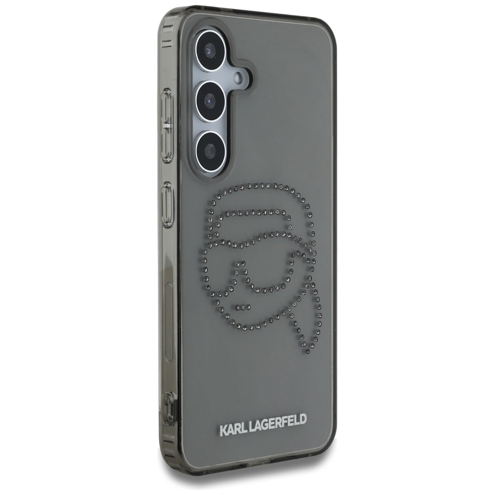 Θήκη για Samsung Galaxy S25 S931, Karl Lagerfeld, IML Rhinestones Karl's Head, Μαύρη
