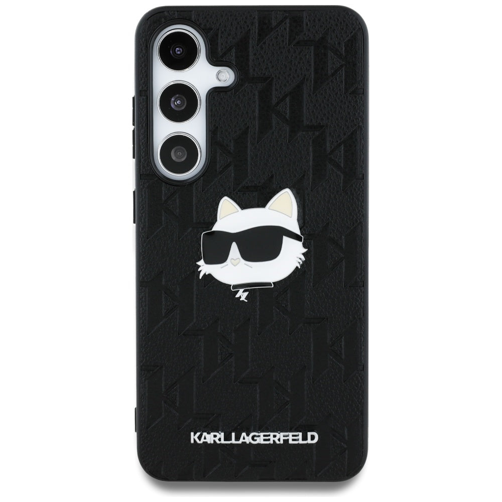 Θήκη για Samsung Galaxy S25 S931, Karl Lagerfeld, Monogram Choupette's Head, Μαύρη