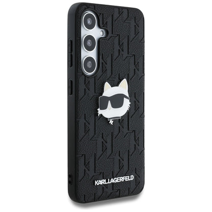Θήκη για Samsung Galaxy S25 S931, Karl Lagerfeld, Monogram Choupette's Head, Μαύρη