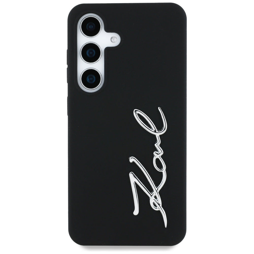 Θήκη για Samsung Galaxy S25 S931, Karl Lagerfeld, Silicone Sign Metal Logo, Μαύρη