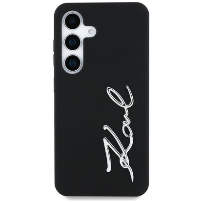 Θήκη για Samsung Galaxy S25 S931, Karl Lagerfeld, Silicone Sign Metal Logo, Μαύρη