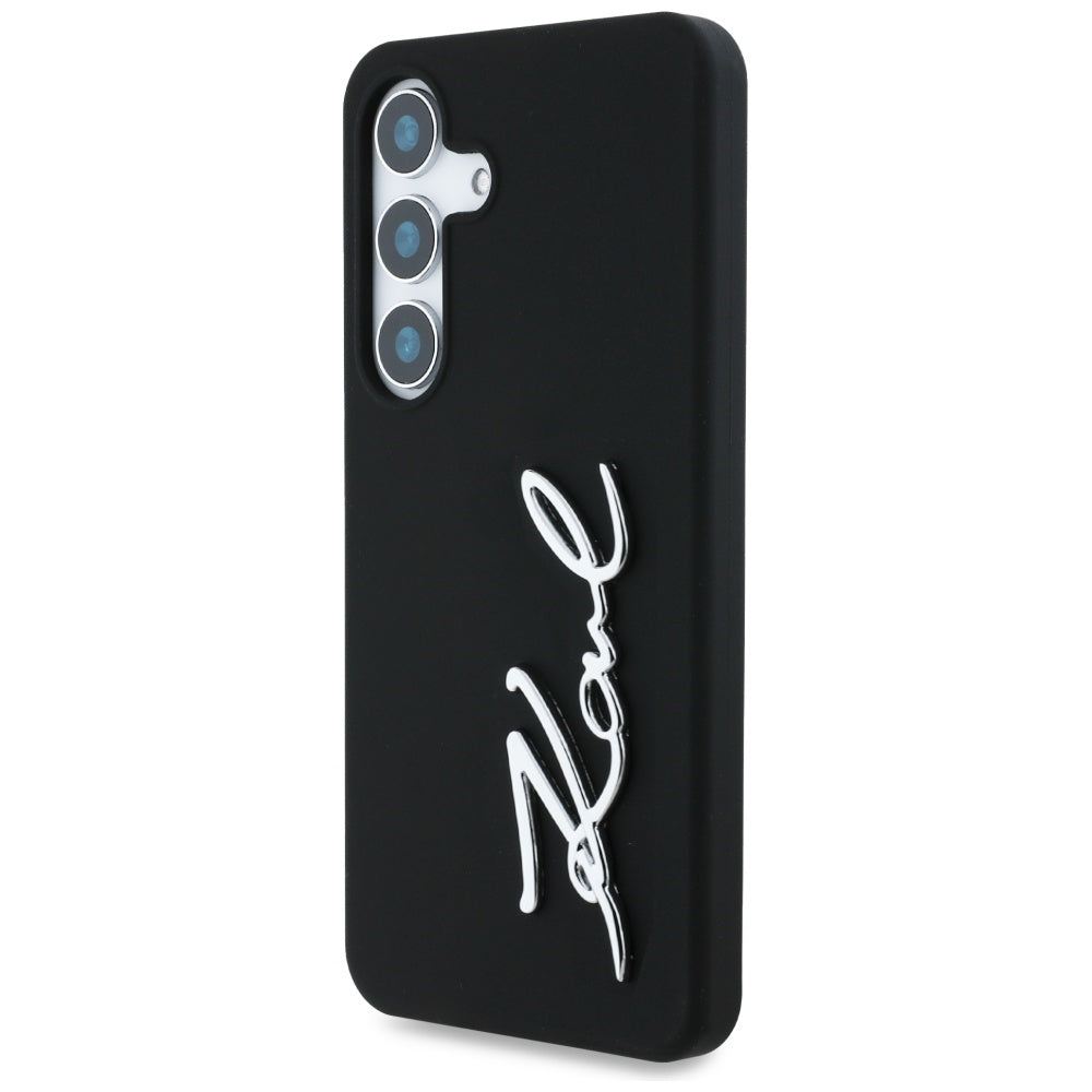 Θήκη για Samsung Galaxy S25 S931, Karl Lagerfeld, Silicone Sign Metal Logo, Μαύρη