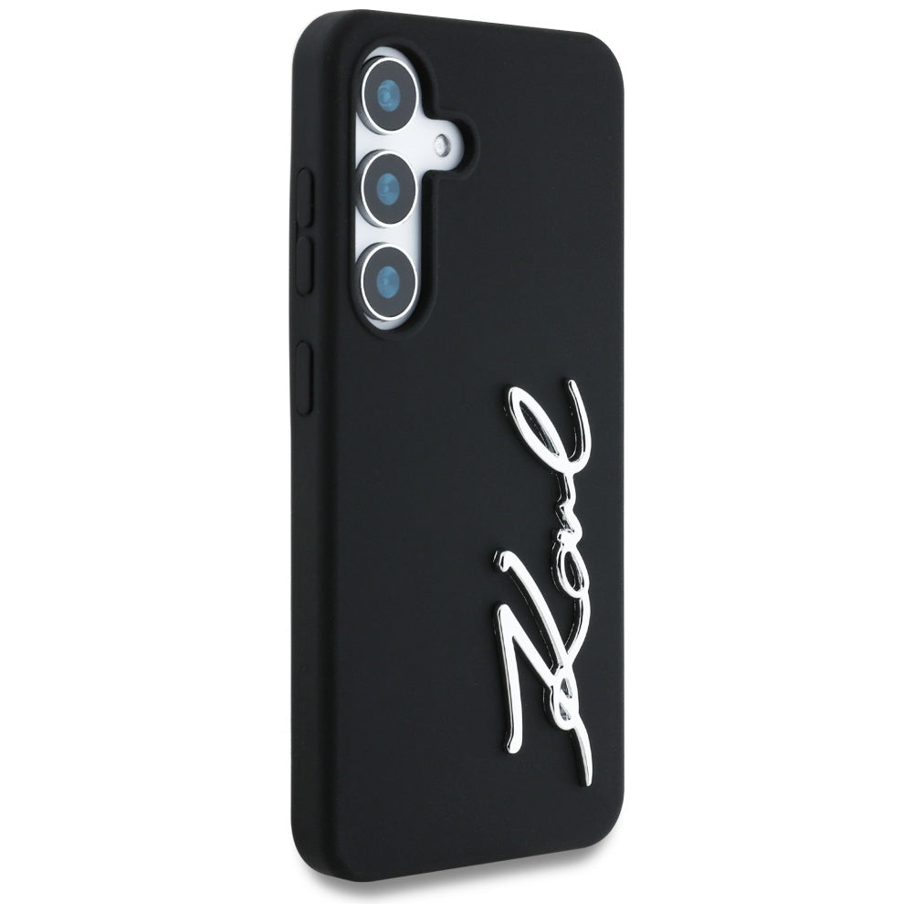 Θήκη για Samsung Galaxy S25 S931, Karl Lagerfeld, Silicone Sign Metal Logo, Μαύρη