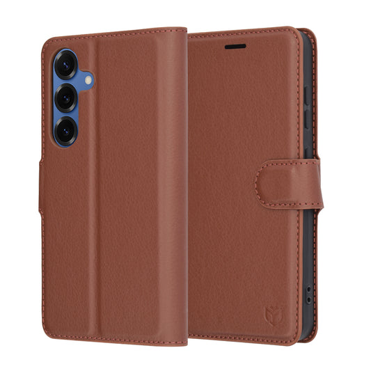 Θήκη για Samsung Galaxy S25 S931, Techsuit, Δερμάτινο Φολιο, Καφέ