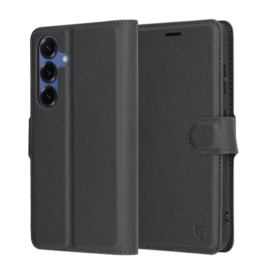 Θήκη για Samsung Galaxy S25 S931, Techsuit, Δερμάτινο Φύλλο, Μαύρο