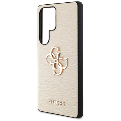Θήκη για Samsung Galaxy S25 Ultra S938, Guess, 4G Grained Big and Classic Logo, Μπεζ