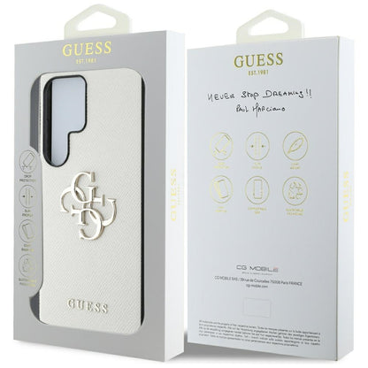 Θήκη για Samsung Galaxy S25 Ultra S938, Guess, 4G Grained Big and Classic Logo, Μπεζ
