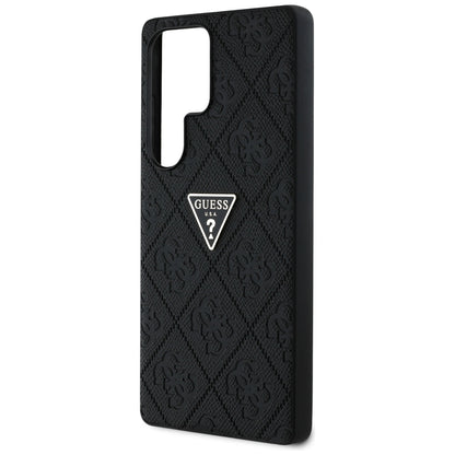 Θήκη για Samsung Galaxy S25 Ultra S938, Guess, Grained Hot Stamp 4G Triangle, Μαύρη