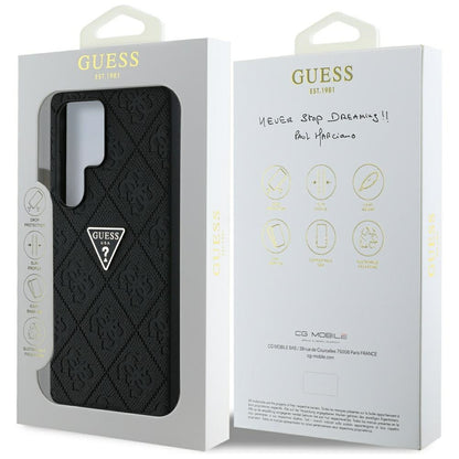 Θήκη για Samsung Galaxy S25 Ultra S938, Guess, Grained Hot Stamp 4G Triangle, Μαύρη