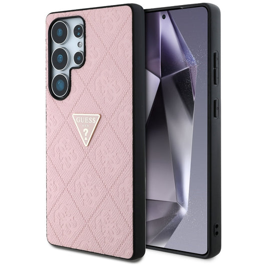 Θήκη για Samsung Galaxy S25 Ultra S938, Guess, Grained Hot Stamp 4G Triangle, Ροζ