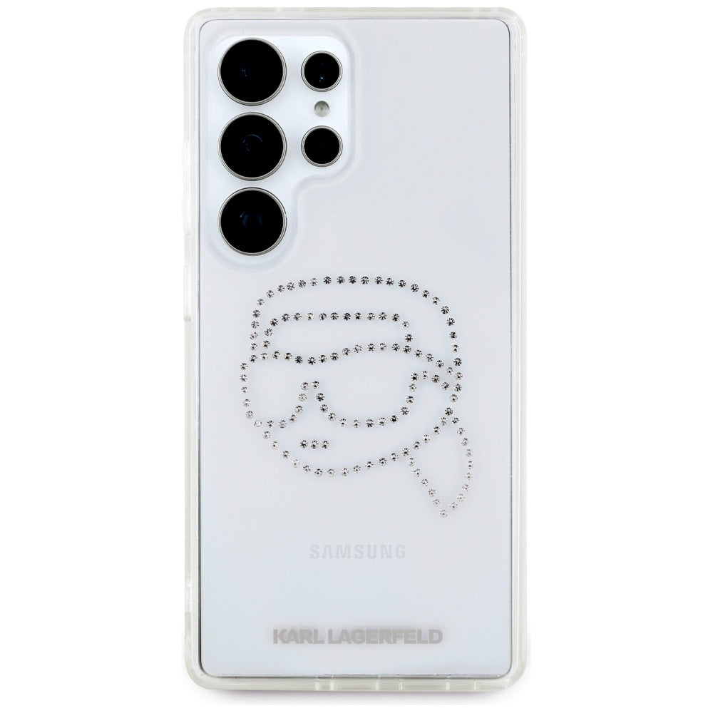 Θήκη για Samsung Galaxy S25 Ultra S938, Karl Lagerfeld, IML Rhinestones Karl's Head, Διάφανη