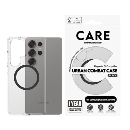 Θήκη για Samsung Galaxy S25 Ultra S938, PanzerGlass, Care Urban Combat, Διάφανη Μαύρη