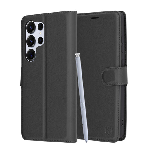 Θήκη για Samsung Galaxy S25 Ultra S938, Techsuit, Δερμάτινο Φολιο, Μαύρο