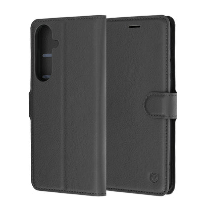 Case for Samsung Galaxy S26 FE / S25 FE, Techsuit, Leather Folio, Black
