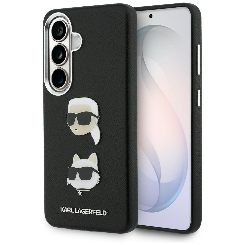 Θήκη για Samsung Galaxy S26 Plus S947, Karl Lagerfeld, Saffiano Karl & Choupette's Head Pin, Μαύρη