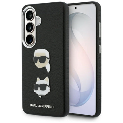 Θήκη για Samsung Galaxy S26 Plus S947, Karl Lagerfeld, Saffiano Karl & Choupette's Head Pin, Μαύρη