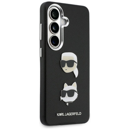Θήκη για Samsung Galaxy S26 Plus S947, Karl Lagerfeld, Saffiano Karl & Choupette's Head Pin, Μαύρη