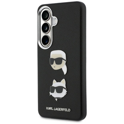 Θήκη για Samsung Galaxy S26 Plus S947, Karl Lagerfeld, Saffiano Karl & Choupette's Head Pin, Μαύρη