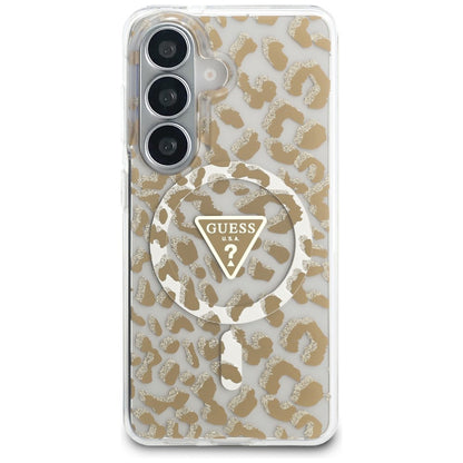 Θήκη MagSafe για Samsung Galaxy S26 S942, Guess, IML Leopard Pattern, Καφέ