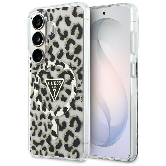 Θήκη MagSafe για Samsung Galaxy S26 S942, Guess, IML Leopard Pattern, Μαύρη