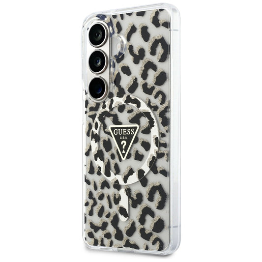 Θήκη MagSafe για Samsung Galaxy S26 S942, Guess, IML Leopard Pattern, Μαύρη
