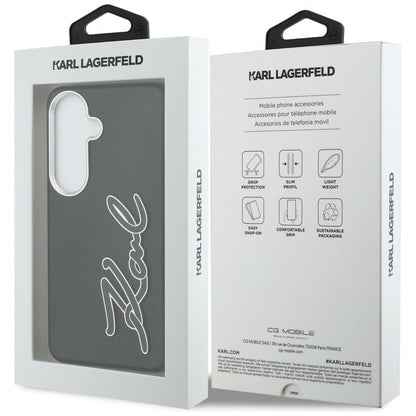 Θήκη για Samsung Galaxy S26 S942, Karl Lagerfeld, Signature Resin Logo, Μαύρη