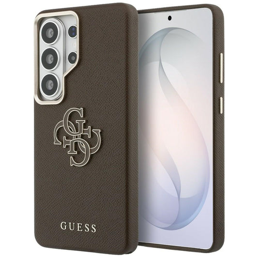 Θήκη για Samsung Galaxy S26 Ultra S948, Guess, 4G Grained Big and Classic Logo, Καφέ