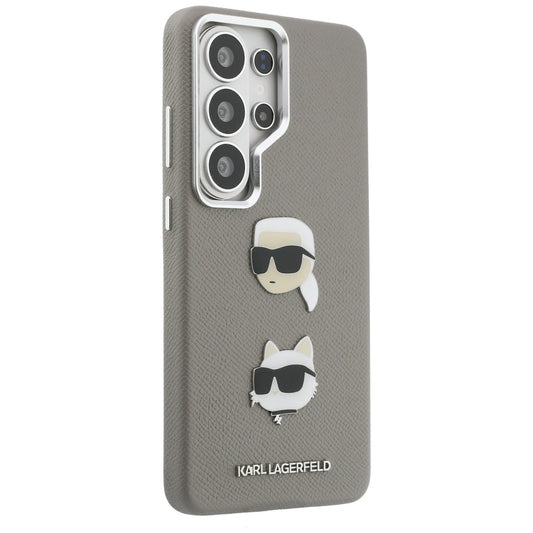 Θήκη για Samsung Galaxy S26 Ultra S948, Karl Lagerfeld, Saffiano Karl & Choupette's Head Pin, Γκρι