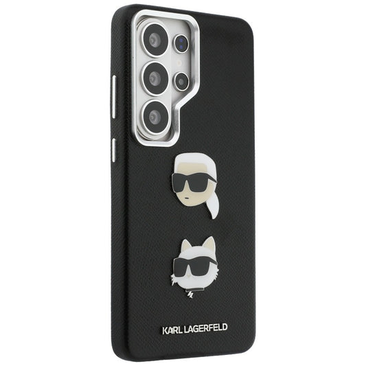Θήκη για Samsung Galaxy S26 Ultra S948, Karl Lagerfeld, Saffiano Karl & Choupette's Head Pin, Μαύρη