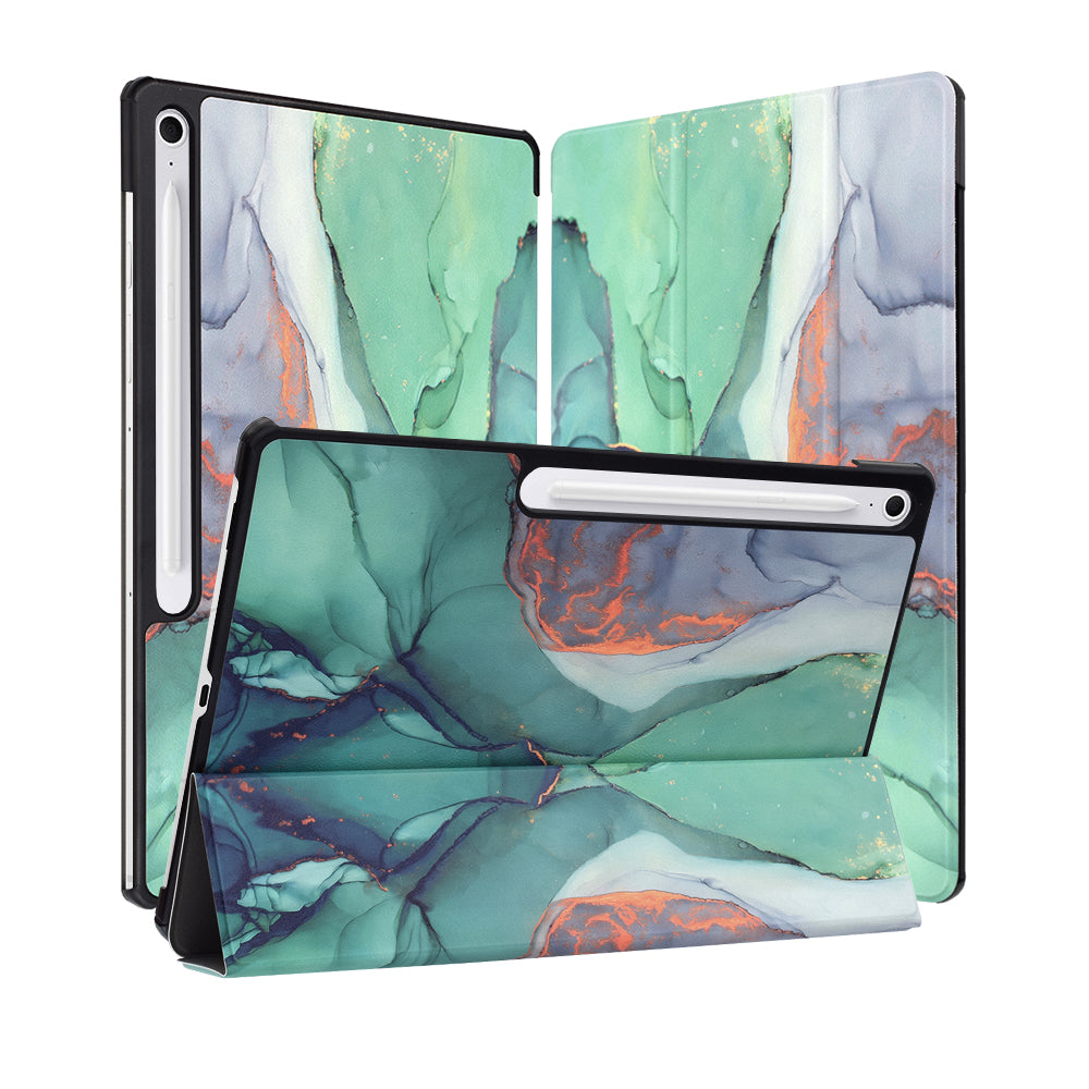 Θήκη για Samsung Galaxy Tab S10 FE+, Techsuit, FoldPro Green Time, Πολύχρωμο