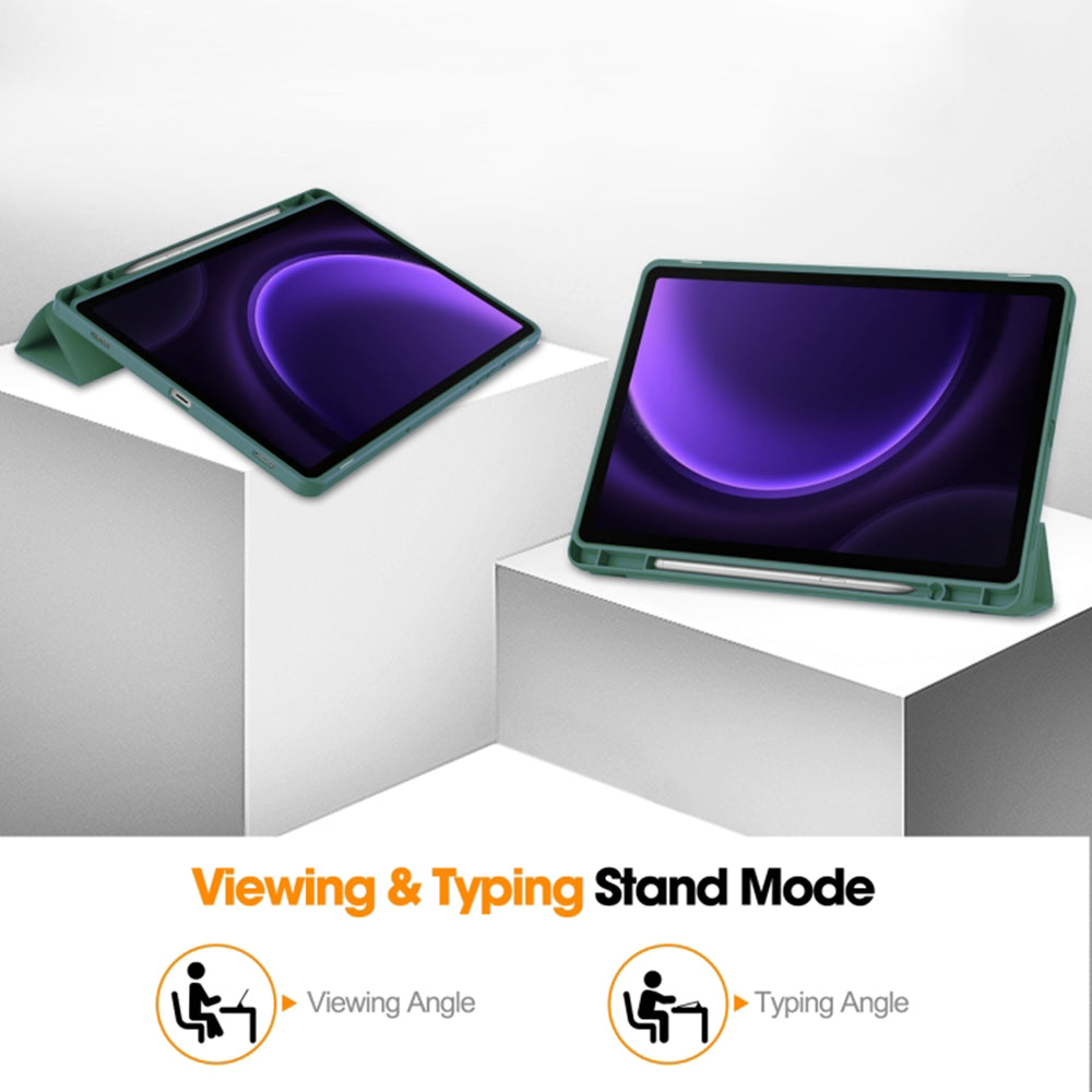 Θήκη για Samsung Galaxy Tab S10 FE / Tab S9 FE, Techsuit, Flex Trifold, Πράσινο