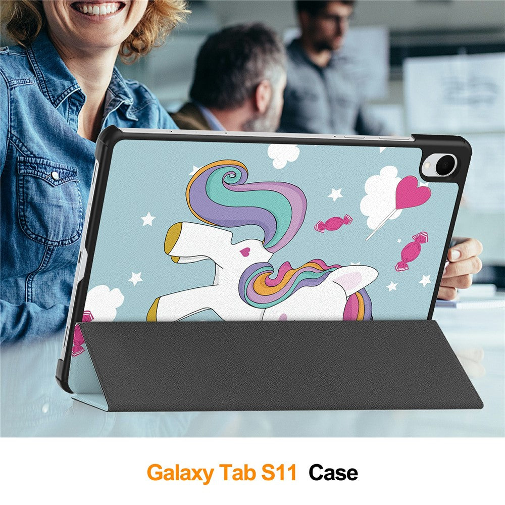 Θήκη για Samsung Galaxy Tab S11, Techsuit, FoldPro Unicorn, Πολύχρωμο