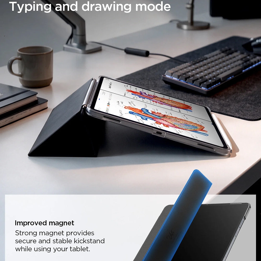 Θήκη για Samsung Galaxy Tab S12 Ultra / Tab S11 Ultra, Spigen, Liquid Air Folio, Μαύρη ACS11821
