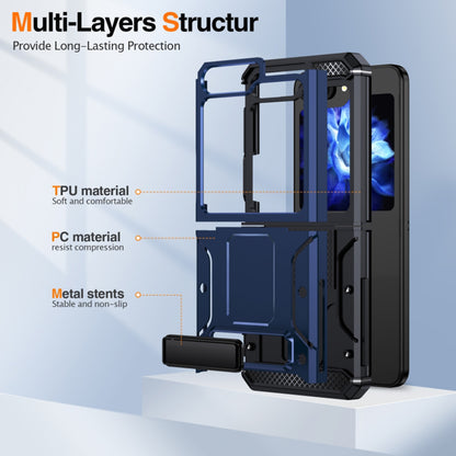 Θήκη για Samsung Galaxy Z Flip5 F731, Techsuit, Hybrid Armor Kickstand, Μπλε
