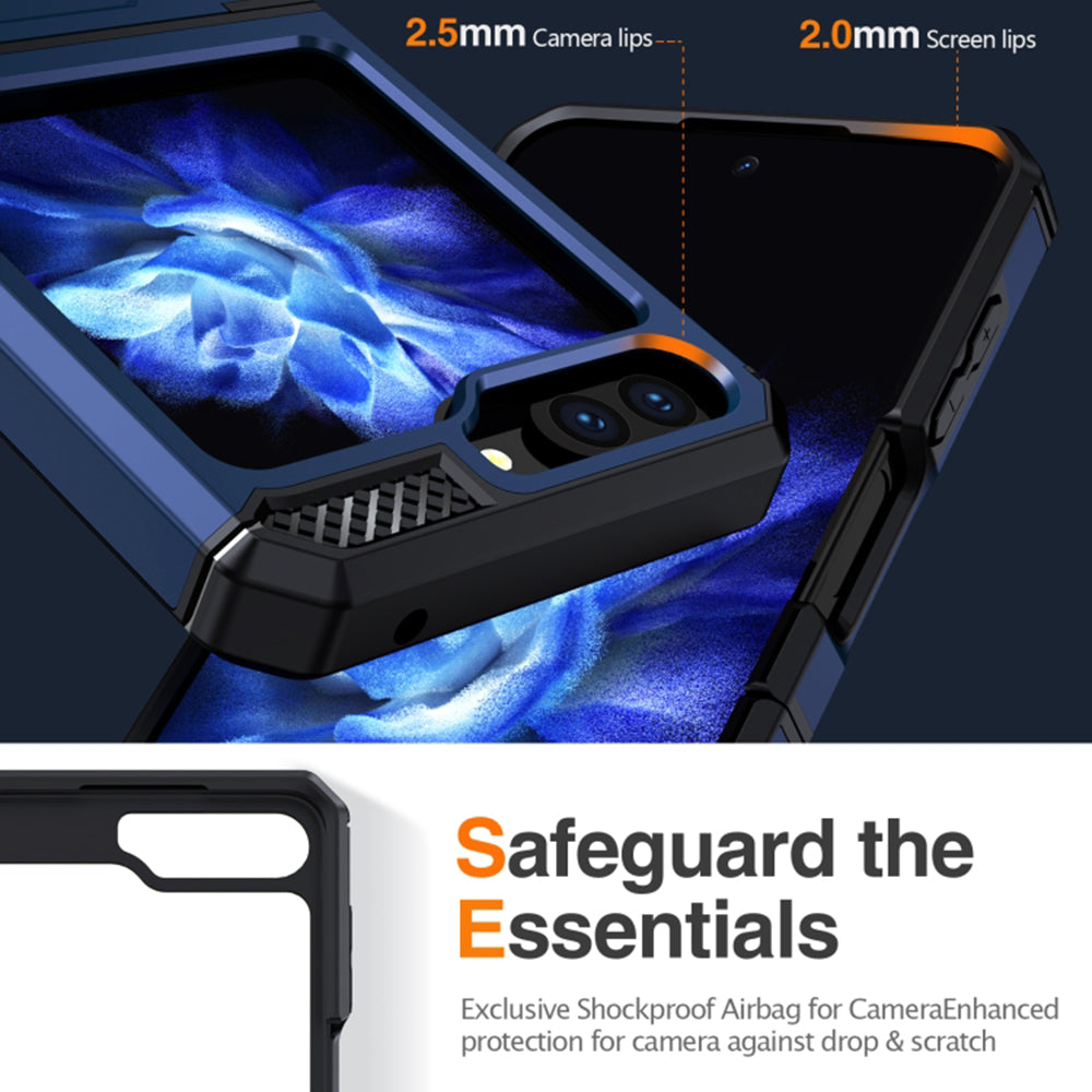Θήκη για Samsung Galaxy Z Flip5 F731, Techsuit, Hybrid Armor Kickstand, Μπλε