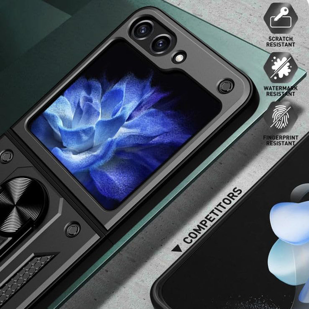 Θήκη για Samsung Galaxy Z Flip7 FE F761 / Z Flip6 F741, Techsuit, CamShield, Μαύρο