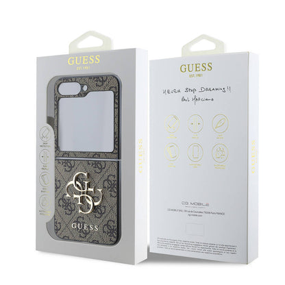 Θήκη για Samsung Galaxy Z Flip7 F766, Guess, 4G Metal Logo, Καφέ