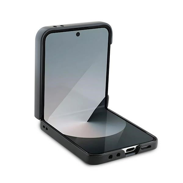 Θήκη για Samsung Galaxy Z Flip7 FE F761 / Z Flip6 F741, Karl Lagerfeld, Saffiano Karl & Choupette Metal, Μαύρη