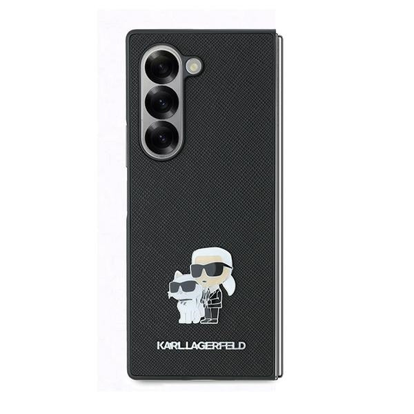 Θήκη για Samsung Galaxy Z Fold6 F956, Karl Lagerfeld, Saffiano Karl & Choupette Metal, Μαύρη