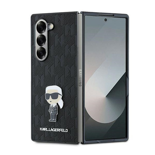Θήκη για Samsung Galaxy Z Fold6 F956, Karl Lagerfeld, Saffiano Monogram Ikonik, Μαύρη
