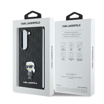 Θήκη για Samsung Galaxy Z Fold6 F956, Karl Lagerfeld, Saffiano Monogram Ikonik, Μαύρη