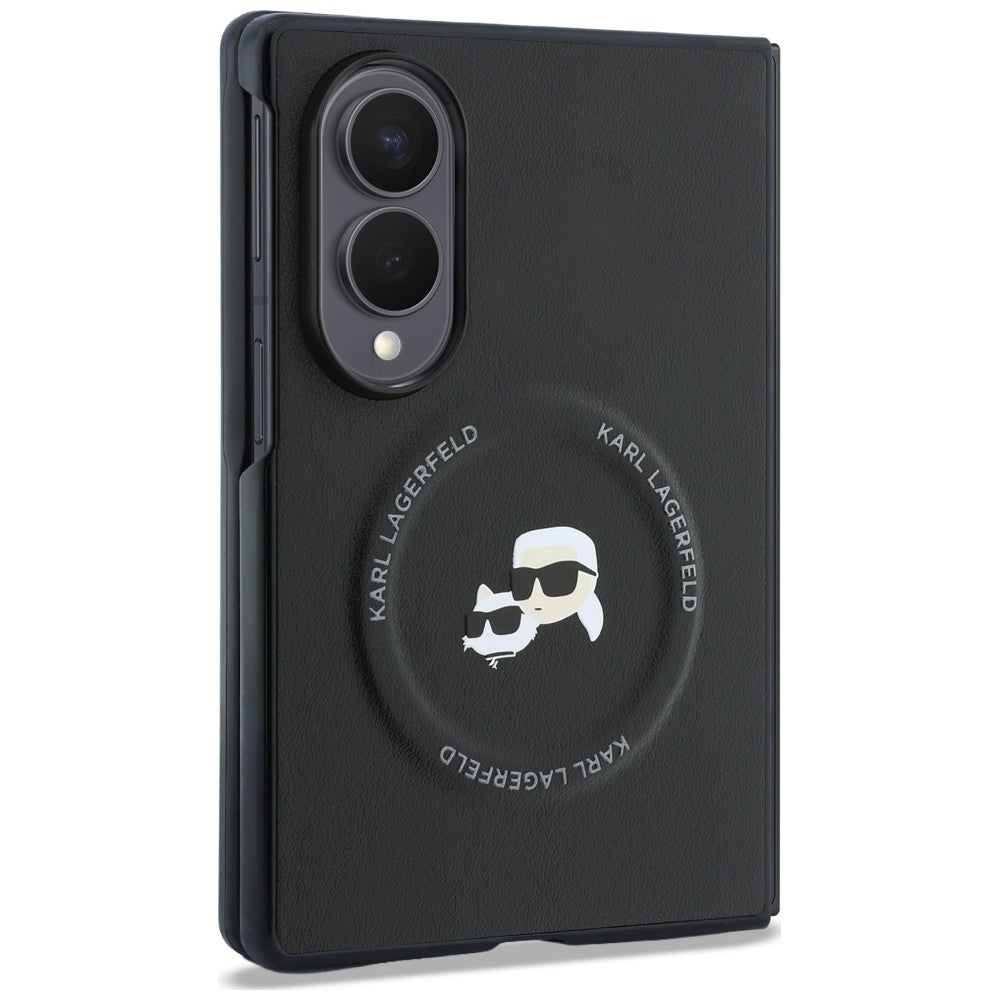 Case for Samsung Galaxy Z Fold8 F971, Karl Lagerfeld, Karl & Choupette Head Pin, Black