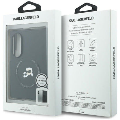 Case for Samsung Galaxy Z Fold8 F971, Karl Lagerfeld, Karl & Choupette Head Pin, Black