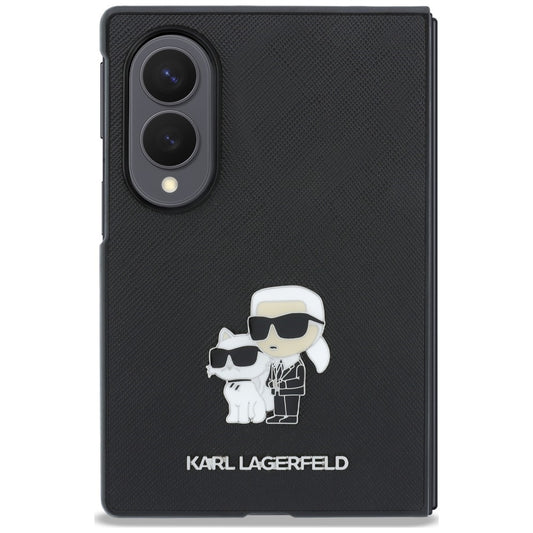 Θήκη για Samsung Galaxy Z Fold8 F971, Karl Lagerfeld, Saffiano Karl & Choupette Μεταλλικό Καρφίτσα, Μαύρο