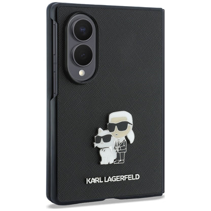 Θήκη για Samsung Galaxy Z Fold8 F971, Karl Lagerfeld, Saffiano Karl & Choupette Μεταλλικό Καρφίτσα, Μαύρο