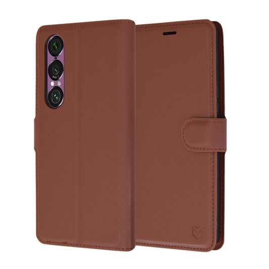 Θήκη για Sony Xperia 1 VI, Techsuit, Leather Folio, Καφέ